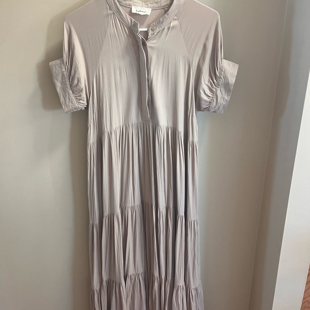 Tiered Maxi Dress in Light Taupe - Picture 4 of 6